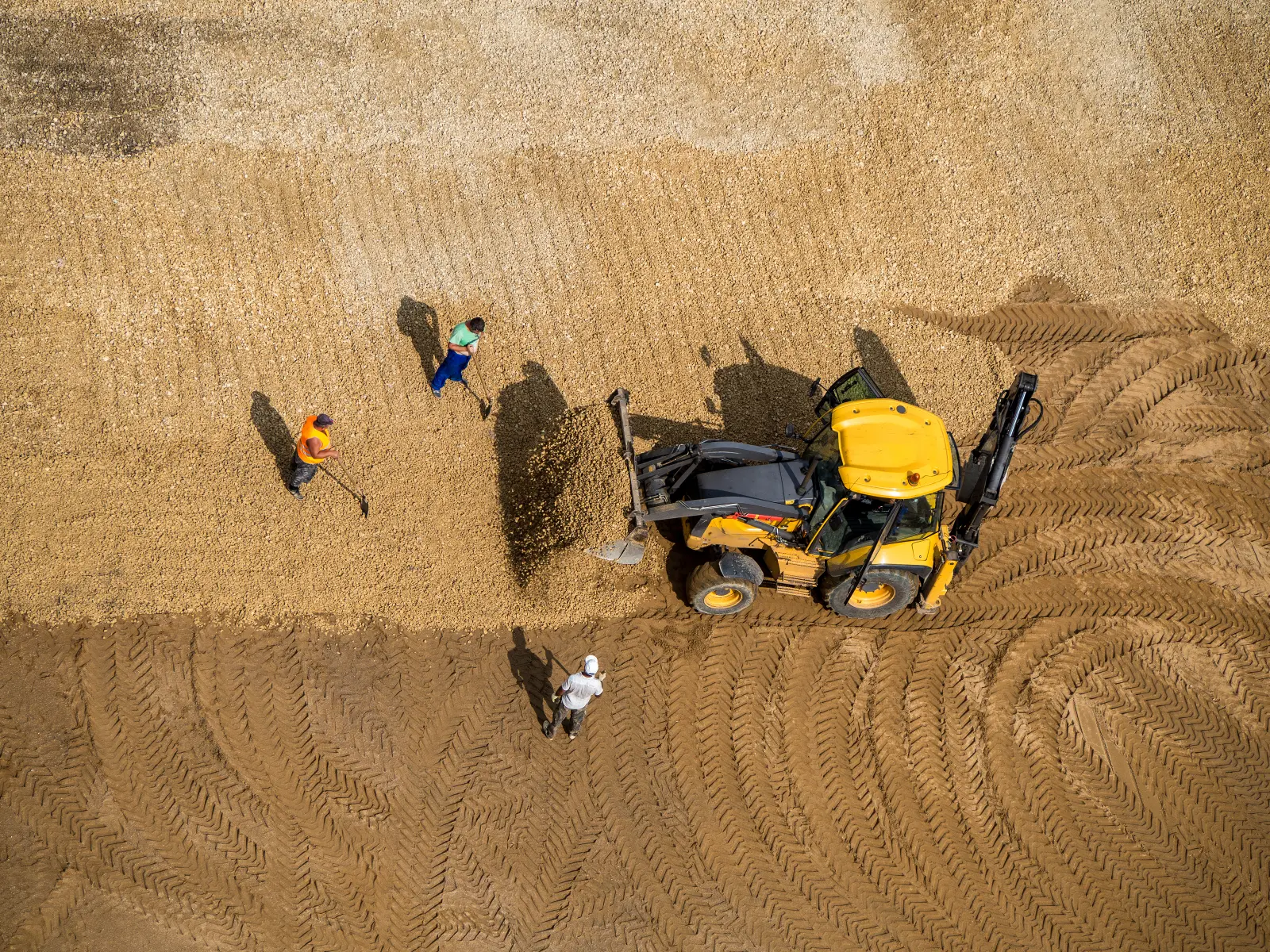 Wheeled loader at construction site